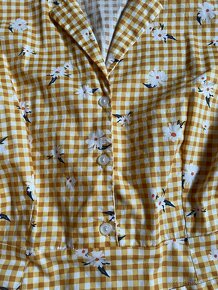 Žluto bílé midi letní šaty s kytičkami značky Monteau - S/M - 5