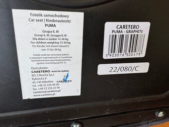 Autosedačka - podsedák CARETERO Puma Isofix graphite - 5