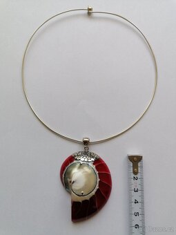 Nový větší přívěsek lastura / mušle se stříbrem - 5