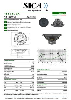12S4PL SICA loudspeaker reproduktor - 5