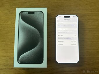 Iphone 15 Pro Max 256Gb Bílý Top Stav - 5