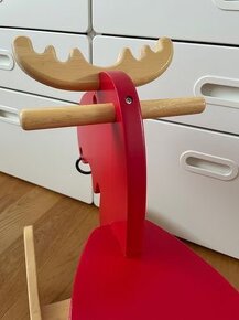 Houpací kůň sob/los dřevěný červený IKEA - 5