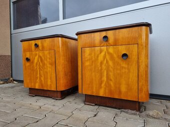 Retro noční stolky s opaxitovým sklem - 5