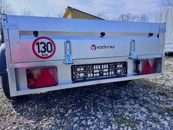 Přívěsný vozík dvouosý 252x130cm, 750kg, sklopný, 130km/h - 5