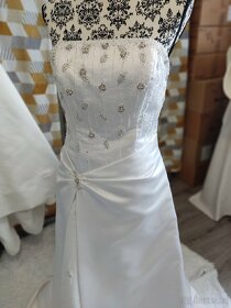 Jednoduché svatební šaty vel. 38/40 - 5