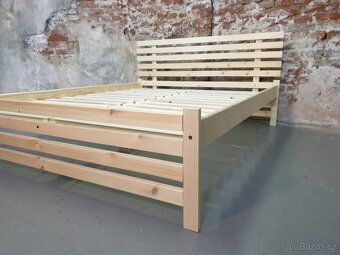 Masivní manželská postel 180x200 s roštem - 5
