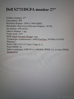 Monitor herní 27" Dell S2721DGFA - 5