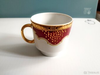 Porcelán MOKKA kávový servis - 6+6 šálky a podšálky Dolní Ch - 5