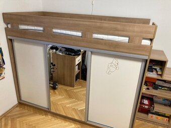 Vyvýšená postel se skříňí - 5