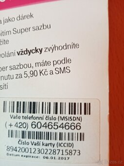 T MobileTwist SIM kartu s číslem +420604654666 - 5