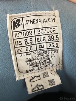 K2 Athena Alu inline brusle + chrániče vel. 39,5 - 5