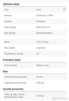 Aku bruska na broušení řetězů Parkside - 5