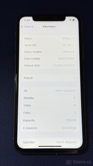 iPhone X 256GB Silver,krásný stav,nová baterie - 5
