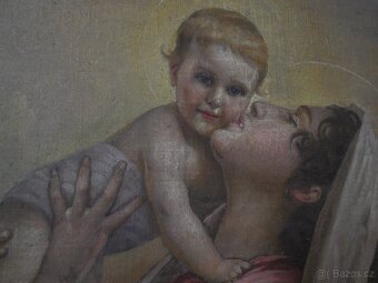 Obraz svatý motiv, malba Karel Medlík 20.9.1860 Nová Paka - 5
