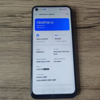Realme 8 5G, 4GB/64GB,6.5" FULL-HD, black - 5