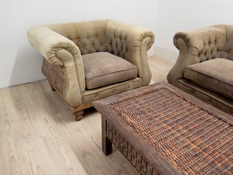 Sedací souprava na terasu (ratan/masiv/látka) - 5