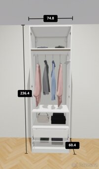 Skříň IKEA PAX s osvětlením 236x74x60 - 5
