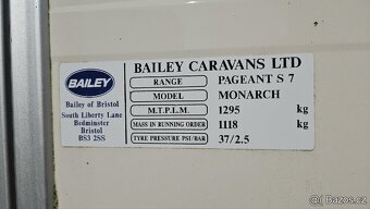 Prodám karavan Bailey Pageant Monarch, stan, r.2010 - 5
