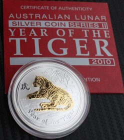 1 OZ stříbrná mince Year of the Tiger 2010 Rok tygra - 5