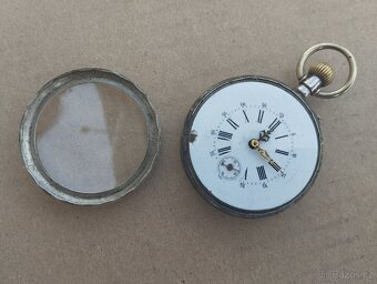 Starožitné dvoupláštové stříbrné kapesní hodinky - 5