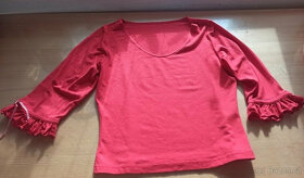 Červená halenka, tričko s mašličkami M - XL - 5