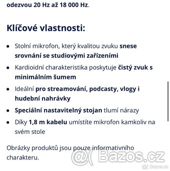 Prodám herní mikrofon značky Trust GXT 244 Buzz USB - 5