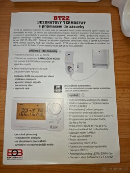Bezdrátový termostat ElektroBock BT22 + přijímač - 5