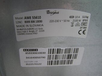 Aut. pračka Whirpool AWE 55610, šířka 40 cm - 5