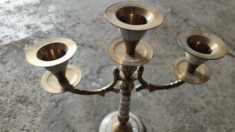 Dekorativní set mosaz a perleť,svicen - 5