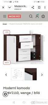 Prodám komodu barva bílá/wenge, koupě před 6 měsíci. - 5