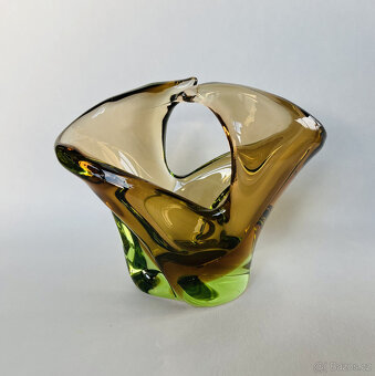 Košík Elegance, uranové hutní sklo, Milena Velíšková - 5