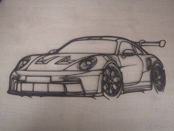 Minimalistické Kovové Nástěnné Umění – Sportovní Auto - 5