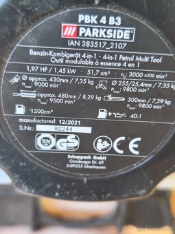 Prodám Multifunkční křovinořez Parkside PKB 4 B3 SET... - 5