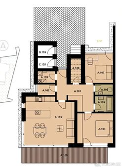 Soběšice novostavba byt 3kk 80m2 se zahrádkou a 2 parking - 5