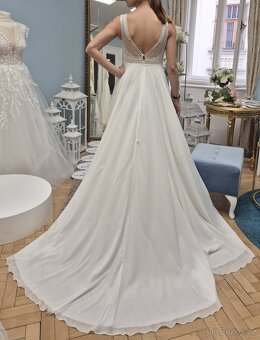 Svatební šaty 40/42 vhodné i jako těhotenské - 5