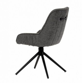 Židle jídelní, šedá s otočnou funkcí - 5