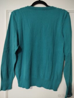 Krásný petrolejový tenký svetr vel.42 - 5