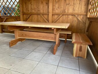 Zahradní set lavice a stůl - 5