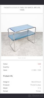Funkcionalismus starožitný stolek B12 M. Breuer - 5