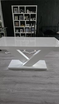 Jídelní stůl 160x89, rozkládací bílý - 5