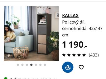 IKEA - postel, policový díl KALAX, police na zeď - 5