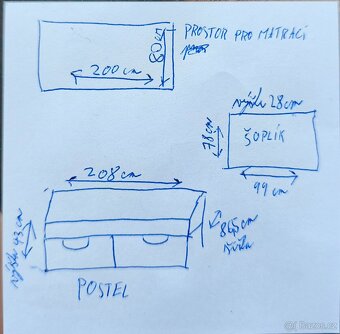 Postele s úložným prostorem - 5