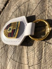 Bílá kožená klíčenka Porsche přívěšek na klíče - NOVÁ - 5