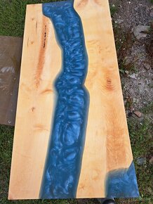 Epoxidový stůl modrý + masiv - 5