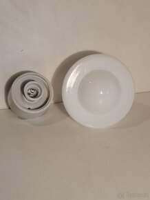 porcelánový lustr , stropnice, lampa, bílé opálové stínidlo - 5