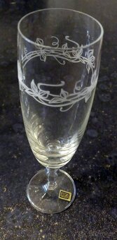 Sada 6 leptaných šampusek ze sklárny Lednické rovne - 5