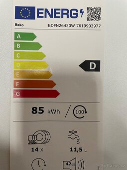 Nepoužitá myčka Beko BDFN26430W - 5