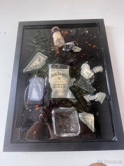 Epoxidový obraz – Jack Daniel’s & sklo – originální ruční vý - 5