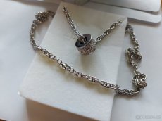 Stříbrný set řetízek, přívěsek, náušnice ve tvaru válečku... - 5