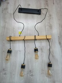 Závěsná stropní lampa Detroit - černá/přírodní - 5